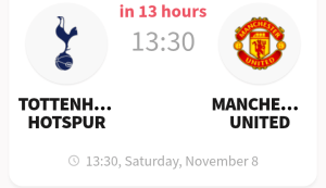 Tottenham Hotspur vs Manchester United